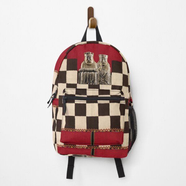 Artikelvorschau, VIKING CHESSMEN, KING UND QUEEN CHESS PIECES, SCHWARZE WEISSE CHECKER IN ROT entworfen und verkauft von BulganLumini.