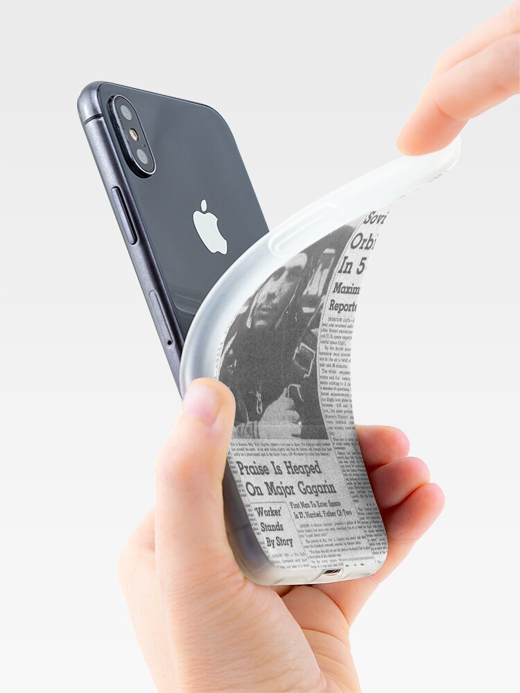 Alternate view of Man Enters Space. Soviet Officer Orbits Globe In 5-Ton Ship iPhone Case
