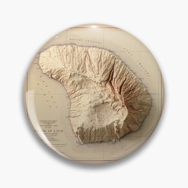 Item preview, 1925 Lanai, Hawaii Relief Map 3D digitally-rendered designed and sold by ThinkAboutMaps.