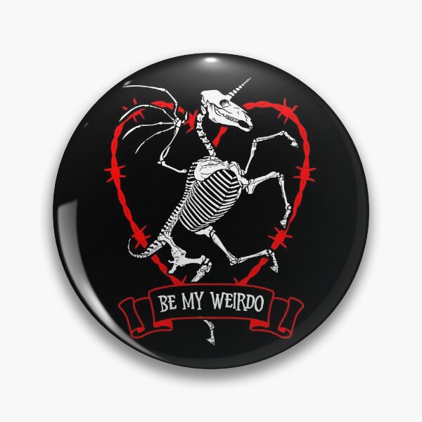 Item preview, Valentine Unicorn Alicorn Skeleton Be My Weirdo Goth Heart designed and sold by GrandeDuc.