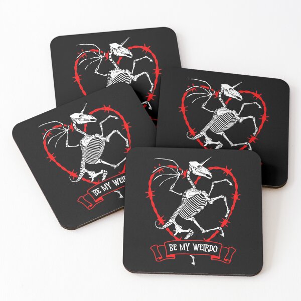 Item preview, Valentine Unicorn Alicorn Skeleton Be My Weirdo Goth Heart designed and sold by GrandeDuc.