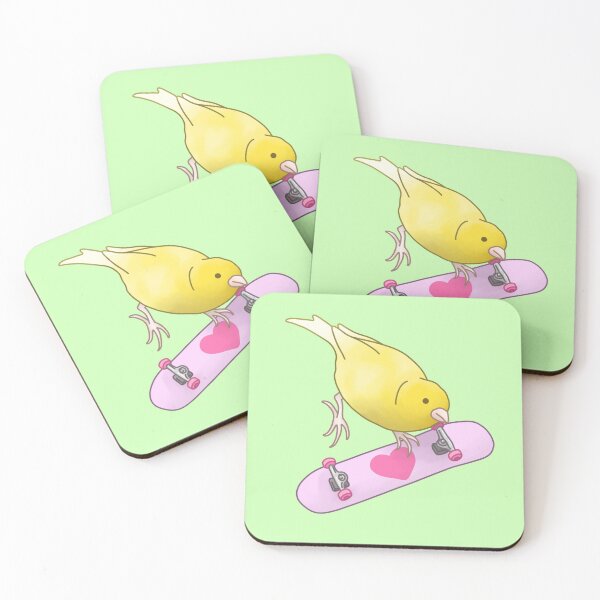 Aperçu de l'œuvre Skateboard Canary créée et vendue par AdoraBirdArt.