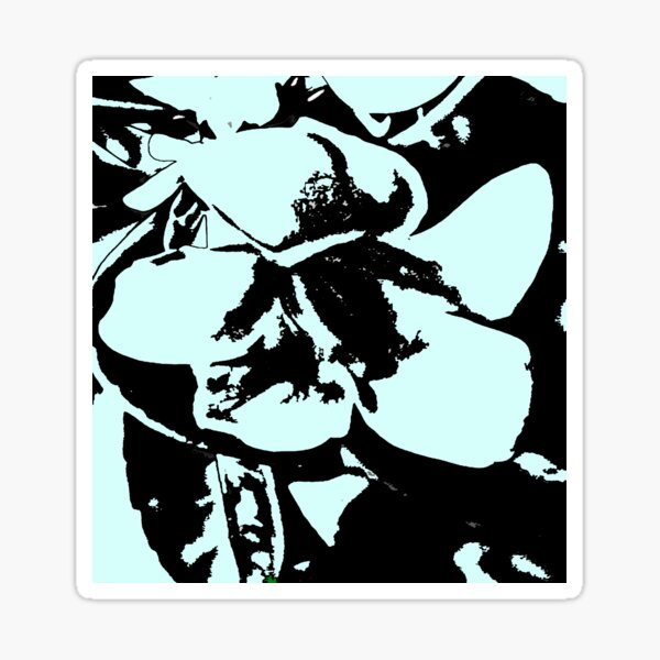 Vintage retro tropical floral turquoise blues pattern Sticker