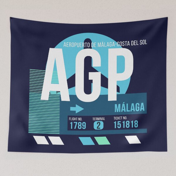 Item preview, Malaga (AGP) Airport Code Baggage Tag designed and sold by SLAG-Creative.