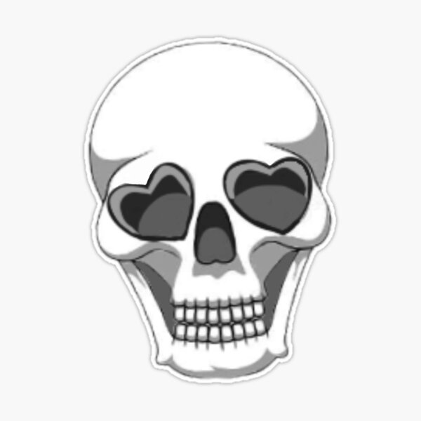 Heart Eyes Decorative Skull Sticker