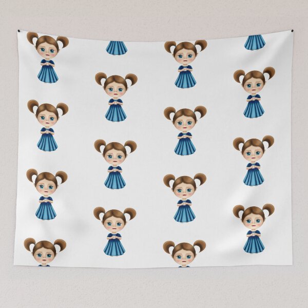 Item preview, cartoon girl with two ponytails designed and sold by nataliavavilina.