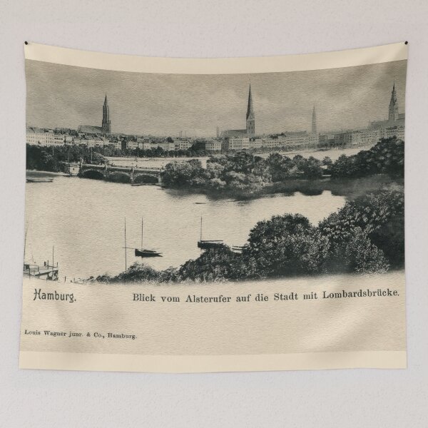 Artikelvorschau, Hamburg 1900 Panoramablick auf die Stadt von der Alster entworfen und verkauft von aapshop.