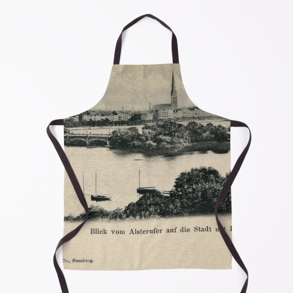 Item preview, Hamburg 1900 Panoramic view of the city from Alster river designed and sold by aapshop.