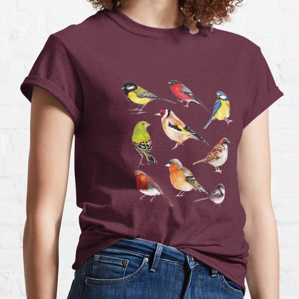 Watercolour Garden Birds Collection Classic T-Shirt