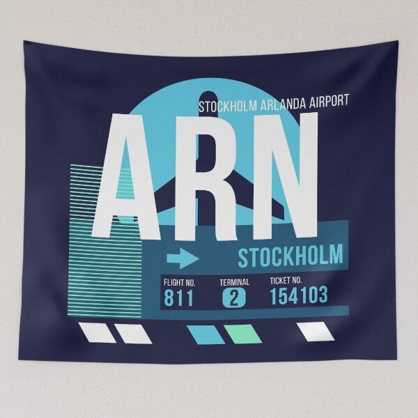 Item preview, Stockholm (ARN) Airport Code Baggage Tag designed and sold by SLAG-Creative.