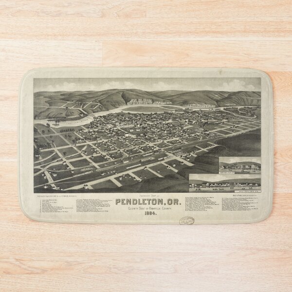 Item preview, Aerial View of Pendleton, Oregon (1884) designed and sold by allhistory.