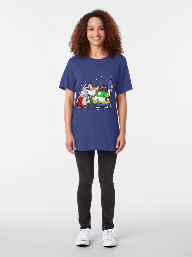 Alternate view of I see 'em up ahead. Let's rock 'n' roll! Slim Fit T-Shirt