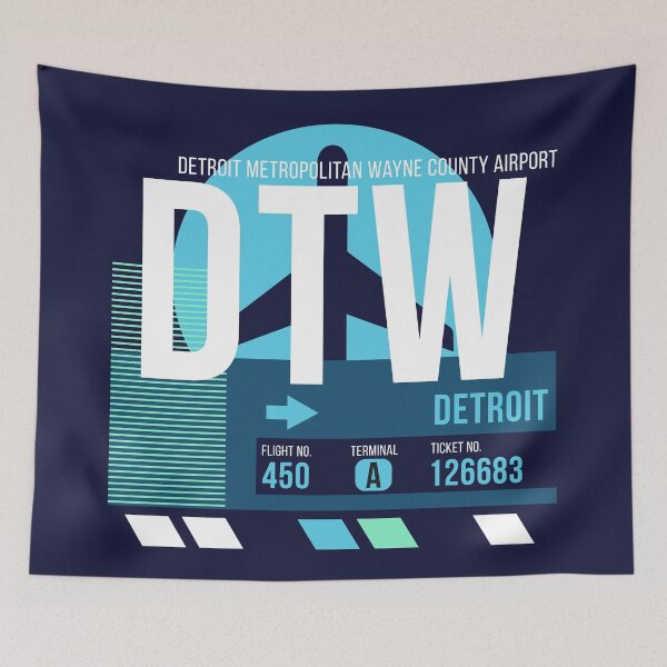 Item preview, Detroit (DTW) Airport Code Baggage Tag designed and sold by SLAG-Creative.