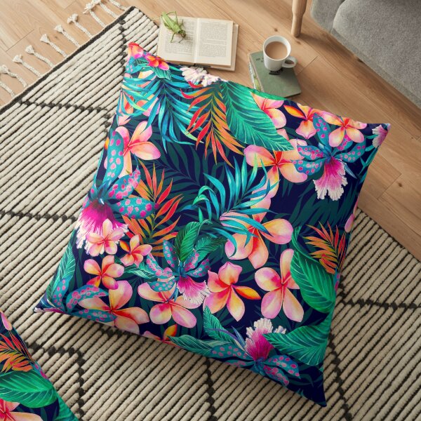 Hawaiian Flowers Pattern Floor Pillow