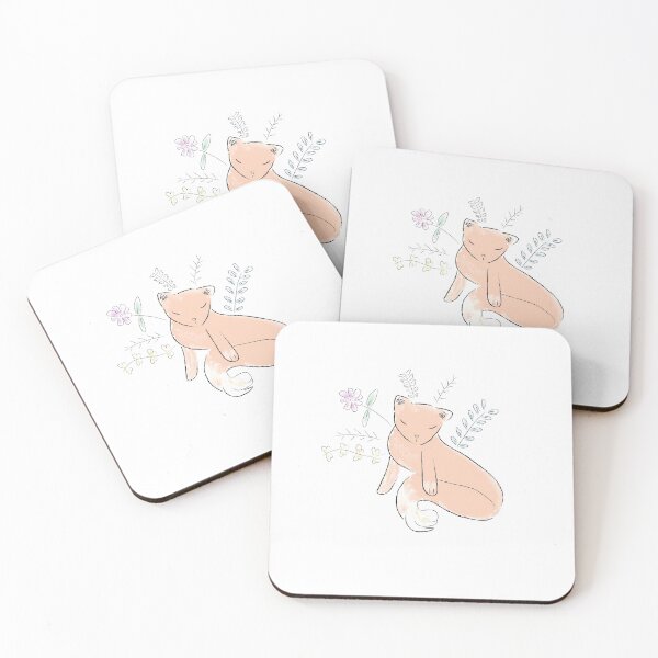 Item preview, Cute Fox with Flowers designed and sold by kelnan.