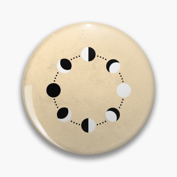 Item preview, Minimal Lunar Cycle Illustration in White - Sand Taupe designed and sold by pixelstag.