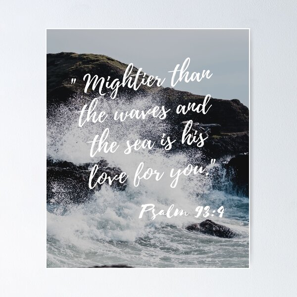 Faith Stickers Christian Stickers Bible Verse Decal Psalm 93:4 Mightier  Than the Waves of the Sea is His Love for You 
