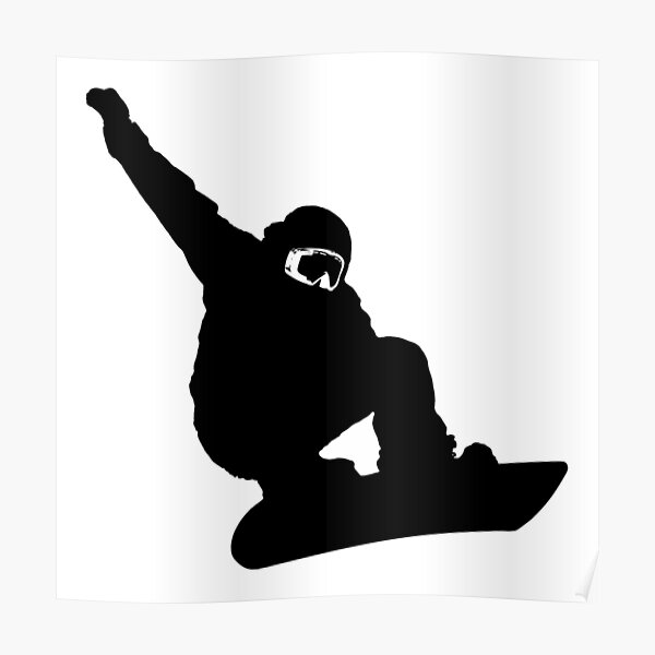 "Snowboard Grab Dark" Poster by InventorsCave Redbubble