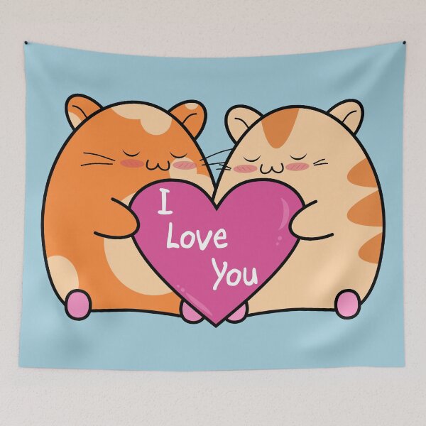 Item preview, I Love You Two Hamsters in Love - Text Version designed and sold by Jelly Turnip.
