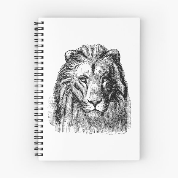 Item preview, Vintage Lion Head Illustration Retro 1800s Black and White Image designed and sold by SilverSpiral.