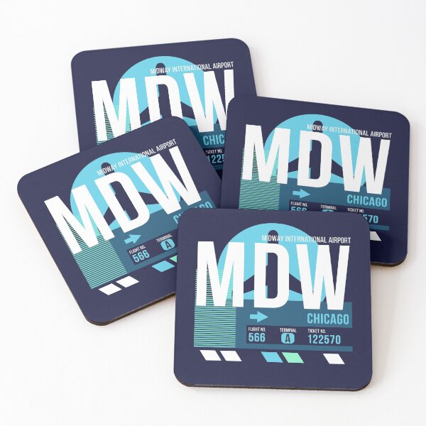 Item preview, Chicago Midway (MDW) Airport Code Baggage Tag designed and sold by SLAG-Creative.
