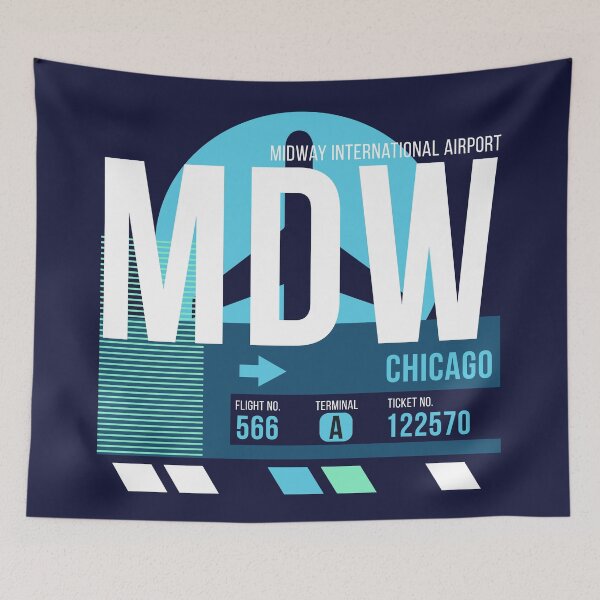 Item preview, Chicago Midway (MDW) Airport Code Baggage Tag designed and sold by SLAG-Creative.