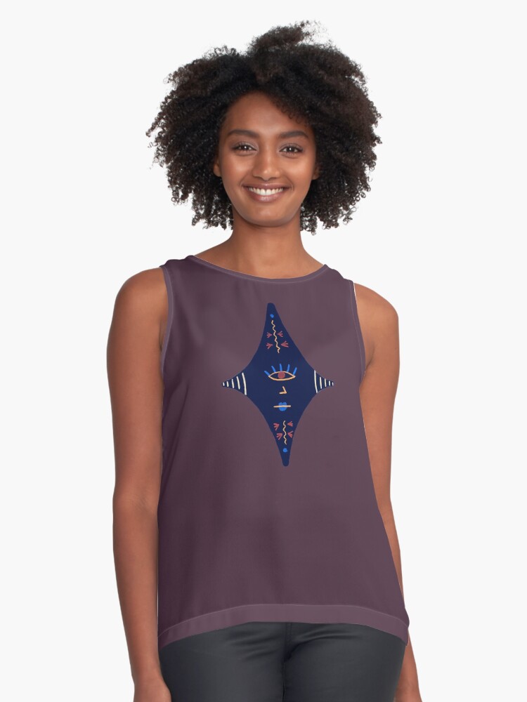 Thumbnail 1 of 6, Sleeveless Top, Night Star Illustration designed and sold by Luisina Salce.