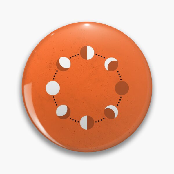 Item preview, Minimal Lunar Cycle Illustration - Solar orange designed and sold by pixelstag.