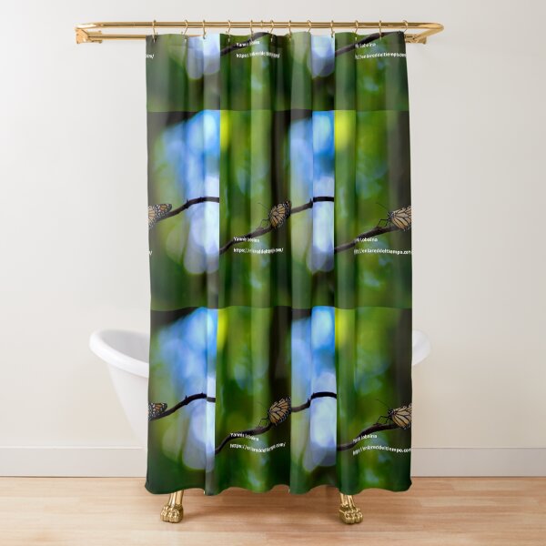Copy of Monarch butterfly before flying in search of sun By Yannis Lobaina Shower Curtain
