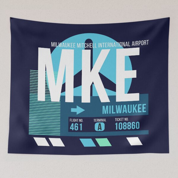 Artikelvorschau, Milwaukee (MKE) Flughafencode Gepäckanhänger entworfen und verkauft von SLAG-Creative.