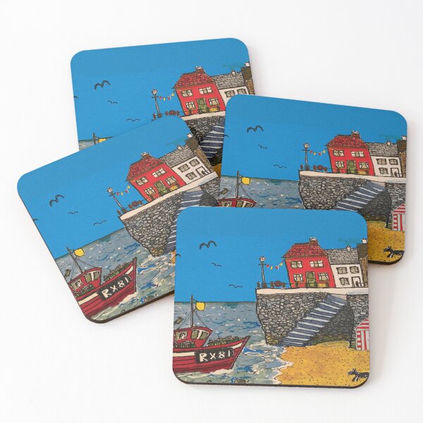 Item preview, Fishing Boat landing the catch Harbour Scene designed and sold by PaulRaynor.