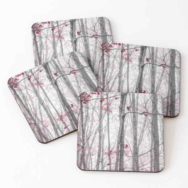 Item preview, Entwined Gray Trees with Burgundy Leaves designed and sold by Brooke T Ryan Photographic Art.