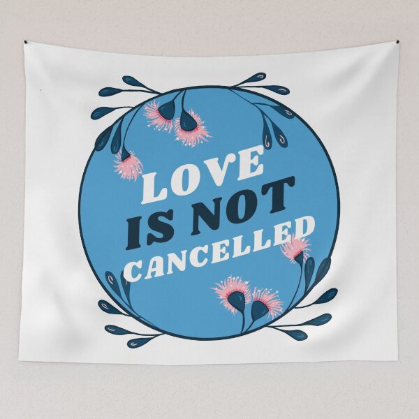 Item preview, Love Is Not Cancelled - Blue and Pink Floral Wreath  designed and sold by Cute Designs Shop.