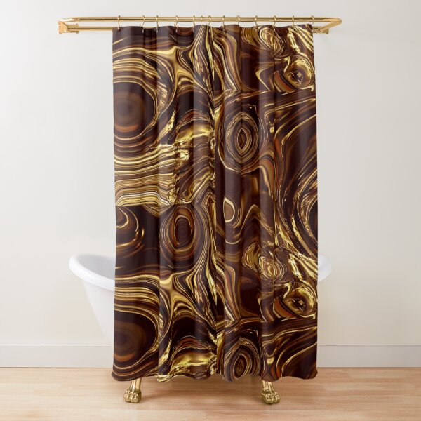 Golden Chocolate Shower Curtain