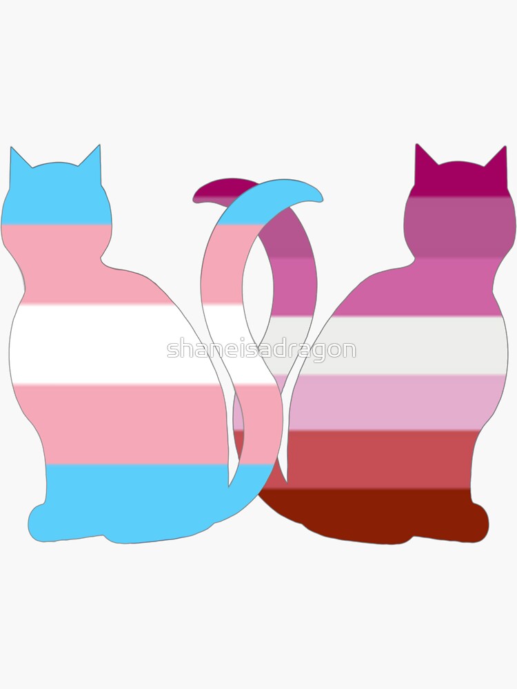 Trans Lesbian Pride Cats Sticker For Sale By Shaneisadragon Redbubble 8267