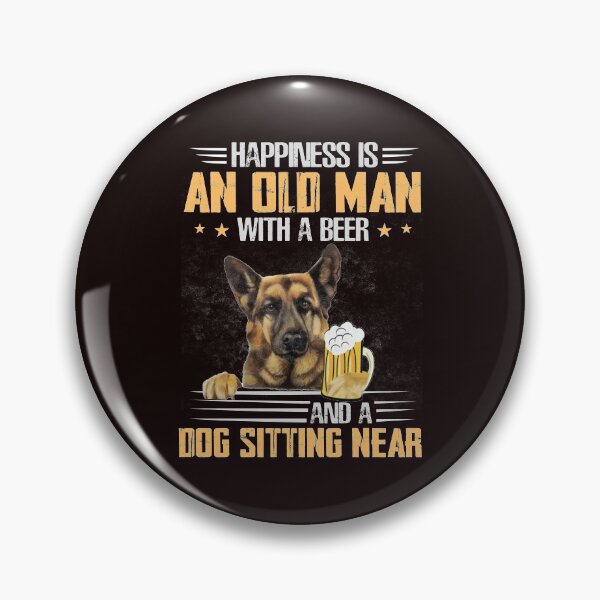 Item preview, HAPPINESS IS AN OLD MAN WITH A BEER AND A DOG SITTING NEAR designed and sold by teemaker24.