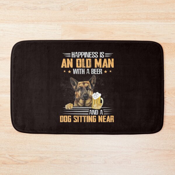 Item preview, HAPPINESS IS AN OLD MAN WITH A BEER AND A DOG SITTING NEAR designed and sold by teemaker24.