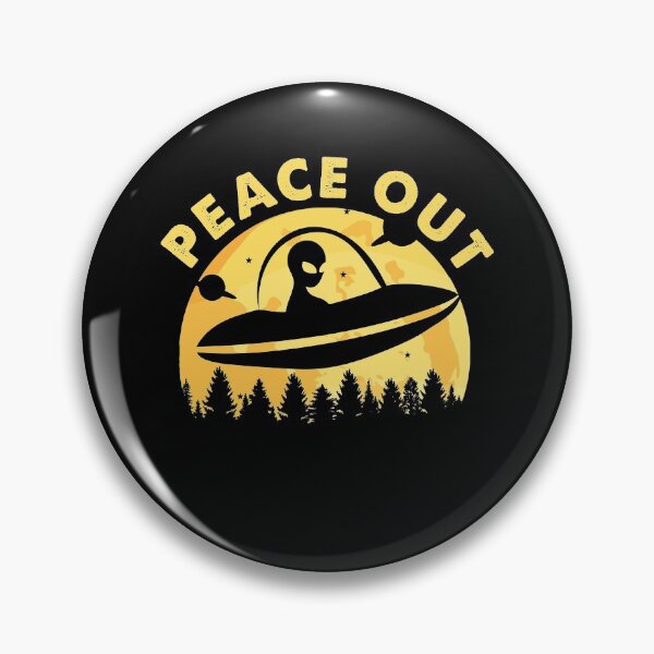Artikelvorschau, Alien Raumschiff UFO Hunter Peace Out Aliens Retro Vintage entworfen und verkauft von trendo.