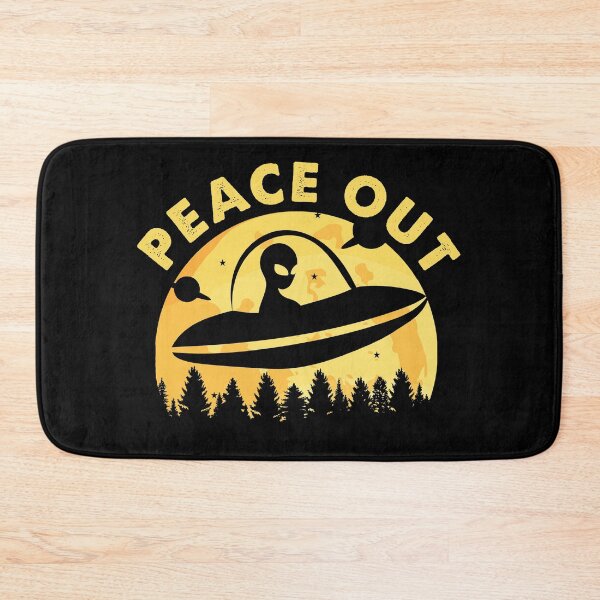 Artikelvorschau, Alien Raumschiff UFO Hunter Peace Out Aliens Retro Vintage entworfen und verkauft von trendo.