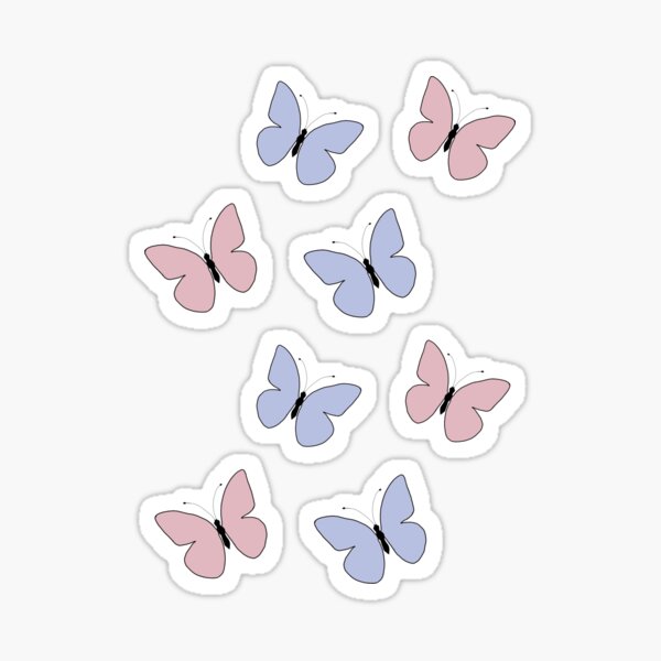 Item preview, Butterfly Blue and Pink Pastel (8 pc) designed and sold by PiviSanakr.