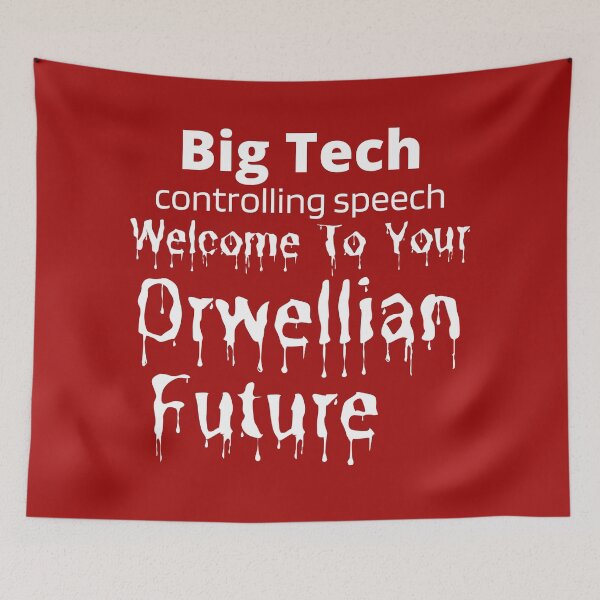 Artikelvorschau, Die Kontrolle der Redefreiheit durch die großen Technologiekonzerne ist orwellsch entworfen und verkauft von StormyMuse.