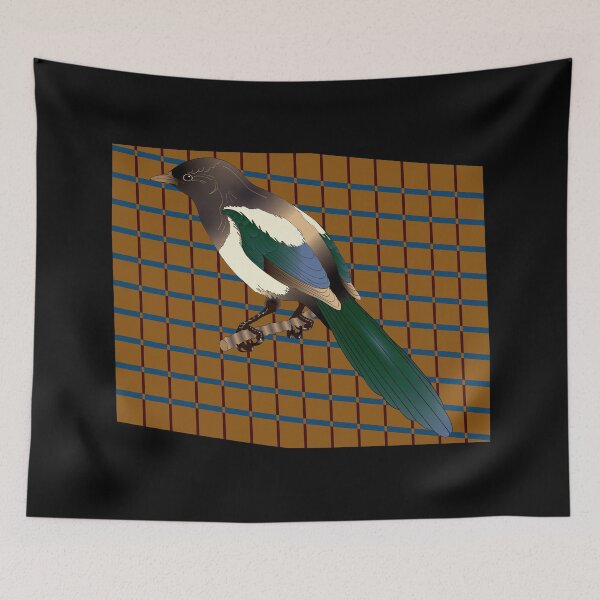 Item preview, Magpie on Orange Plaid designed and sold by OrangeEden.