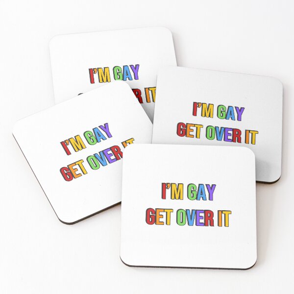 Item preview, I am gay get over it - Rainbow colors  Funny Gay Slogans - Funny Gay Phrases  designed and sold by Inspirationmotivation.