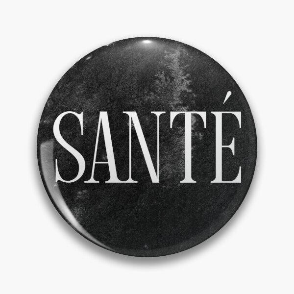 Item preview, Santé French words minimal - White on Black designed and sold by pixelstag.