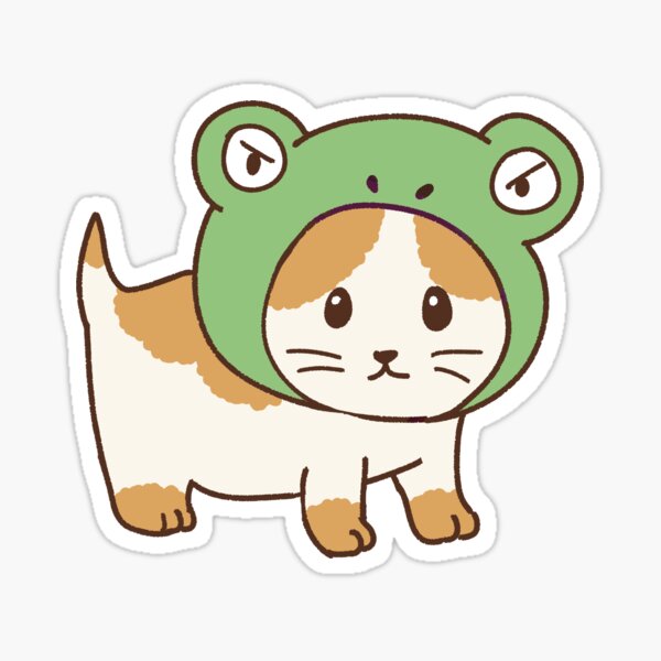 "Kitten with frog hat" Sticker by GatoAlebrije | Redbubble