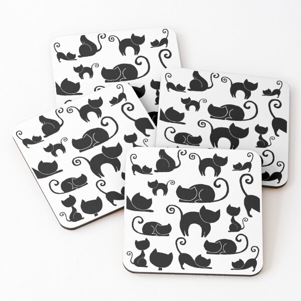 Item preview,  Black cats pattern designed and sold by PurrfectCorner.
