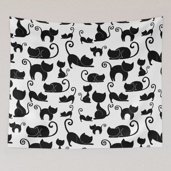 Item preview,  Black cats pattern designed and sold by PurrfectCorner.