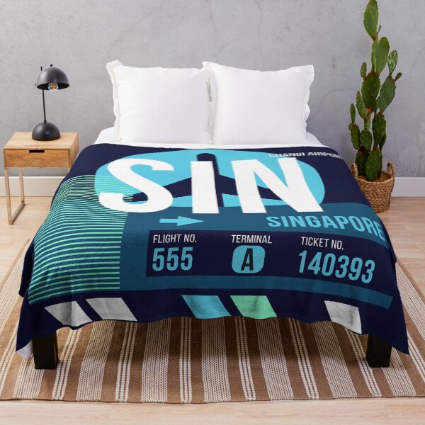 Item preview, Singapore (SIN) Airport Code Baggage Tag designed and sold by SLAG-Creative.
