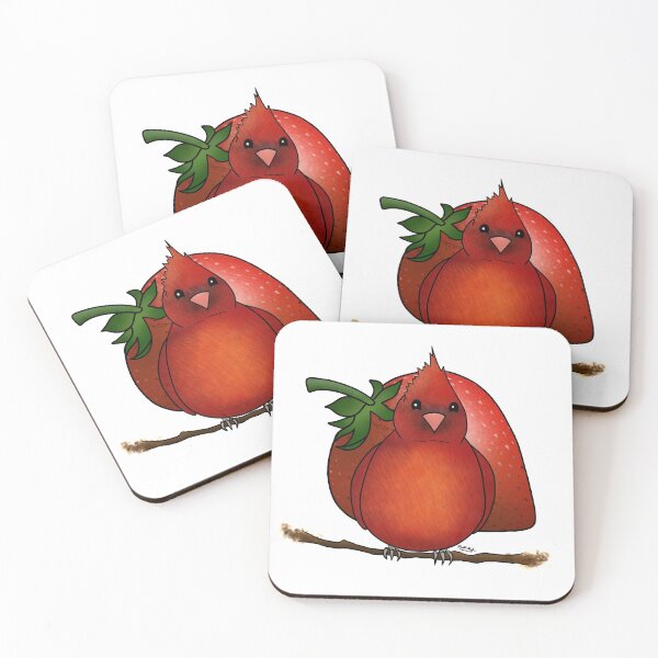 Item preview, Cute Cardinal With Strawberry designed and sold by EStanleyMedia.