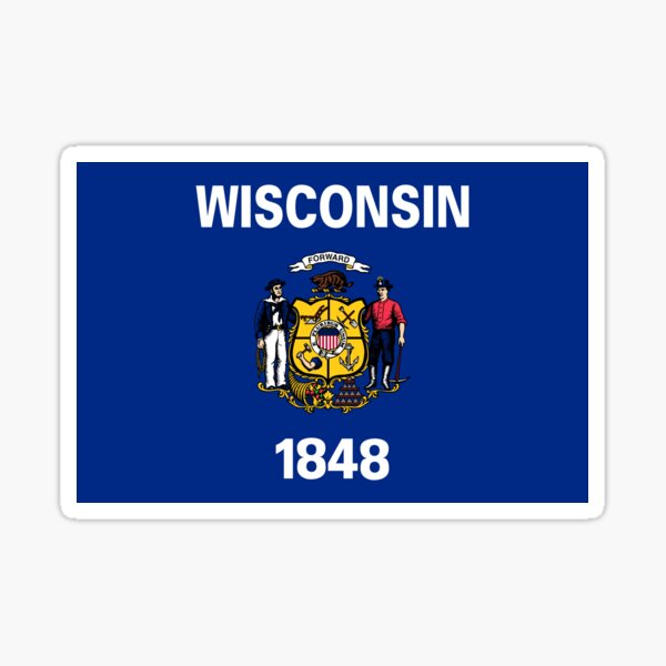 Vista previa del artículo con la obra «Bandera de wisconsin», diseñado y vendido por Inimma.